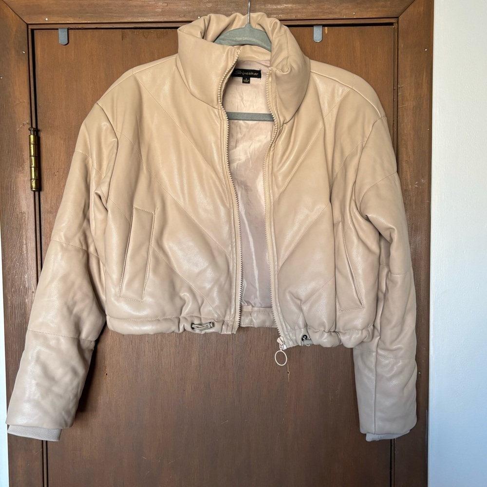 Shinestar Women's Cream Puffer Jacket
